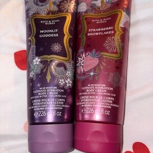 Bath & Body Works Moonlit Goddess & Strawberry Snowflakes Body Cream Duo